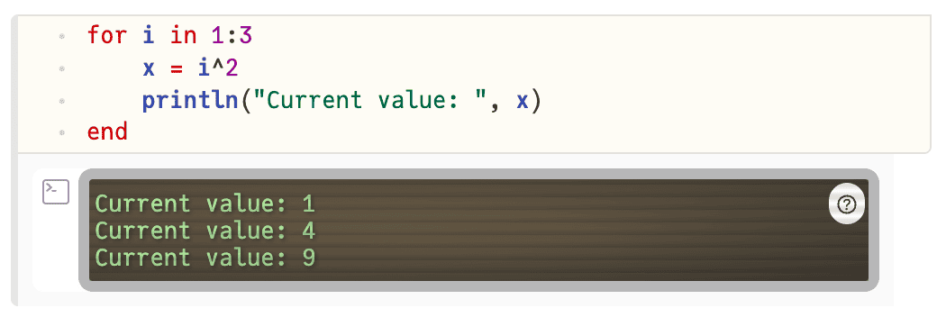 Screenshot of standard-out logging.